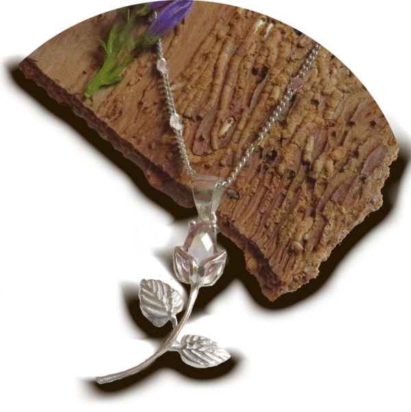 Rosebud necklace pendant