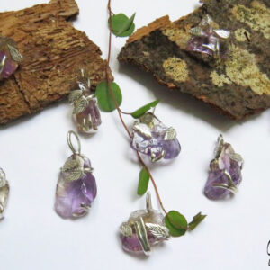 Natural Ametrine Pendant in Organic Solid Silver Setting
